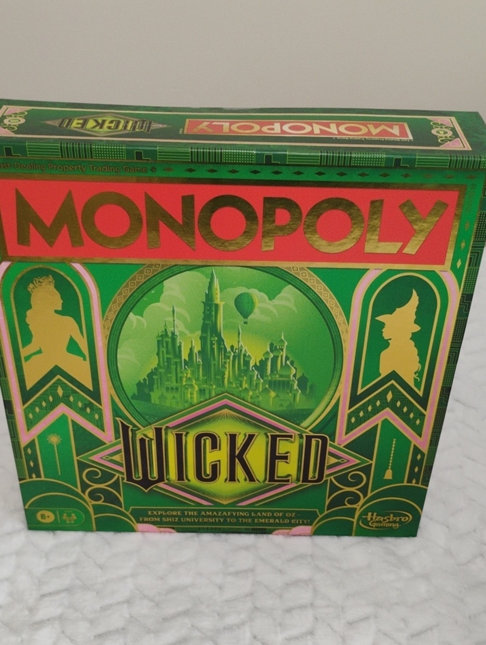 NWOT Hasbro Monopoly Wicked Edition - Green, Gold & Pink Artwork